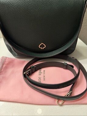 Kate Spade Kailee Medium Flap Crossbody Evergreen Pebbled Leather NWT Rare Green